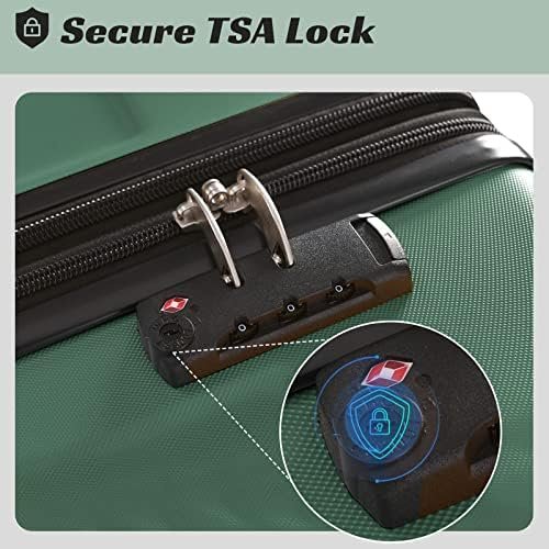 Merax Luggage Expandable Lightweight Spinner Suitcase with Corner Guards (Green1... - Image 5