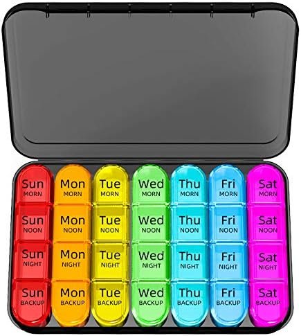 Odaro Weekly Pill Organizer 4 Times a Day, Daily Pill Box 7 Day, Large Travel Pi... - Image 2