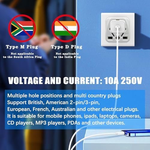 2 Pack US Travel Plug Adapter,UK to US Plug Adapter, Universal to American Outle... - Image 4