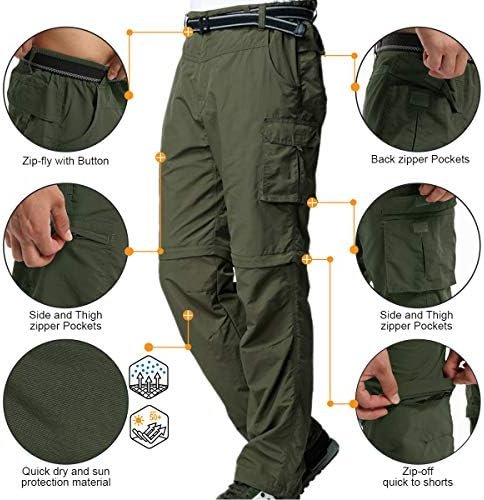 Mens Hiking Pants Convertible Quick Dry Zip Off Fishing Travel Safari Pants - Image 5