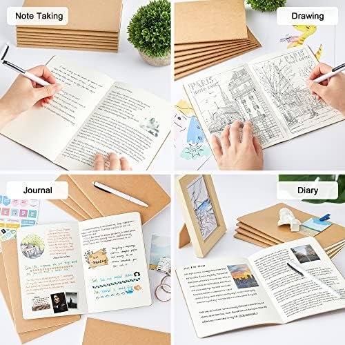 feela 15 Pack Blank Kraft Notebooks, Unlined Sketchbook Note Pad Travel Journal ... - Image 6