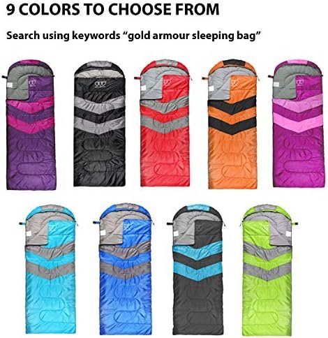 Gold Armour Sleeping Bags for Adults Kids Boys Girls Backpacking Hiking Camping,... - Image 8