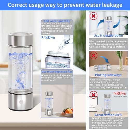 Hydrogen Water Bottle Portable Hydrogen Water Ionizer Machine USB Rechargeable H... - Image 3