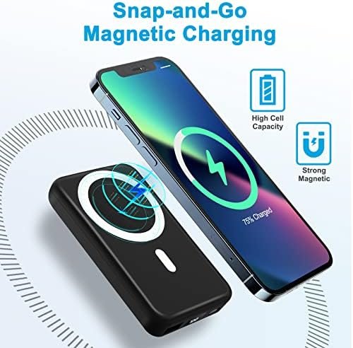 AOGUERBE Magnetic Wireless Portable Charger, 10000mAh Wireless Power Bank PD 22.... - Image 4