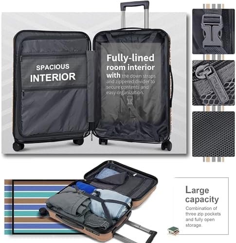 Luggage Suitcase PC+ABS with TSA Lock Expandable Hardshell Carry On Luggage with... - Image 4