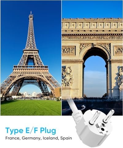 European Travel Plug Adapter, Olcorife US to Europe Type E/F Plug Adapter, Inter... - Image 4