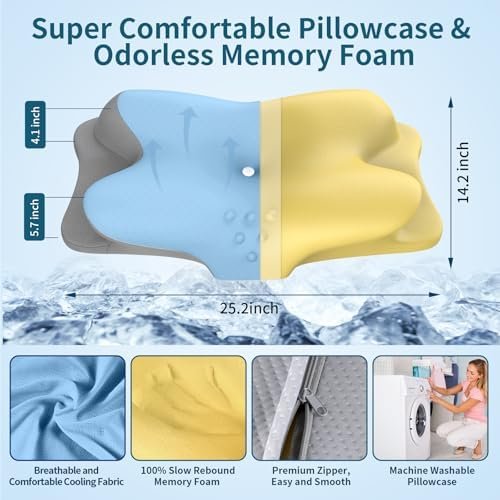 Cervical Neck Pillow - Cooling Pillow for Neck Pain Relief, Ergonomic Contour Si... - Image 5