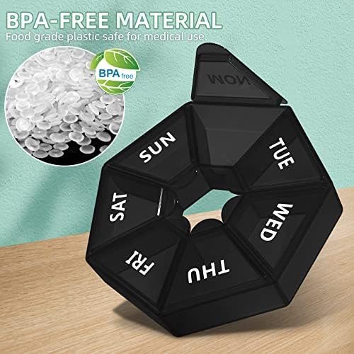 Gelibo,Weekly Pill Organizer, 2 Pack Portable Travel Pill Box Dispenser Medicine... - Image 4