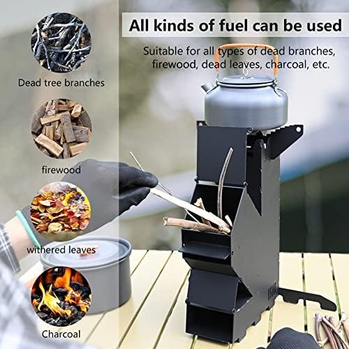 Rocket Stove Rocket Stove for Cooking Portable Wood Mini Burning Stove, Fire Cam... - Image 4
