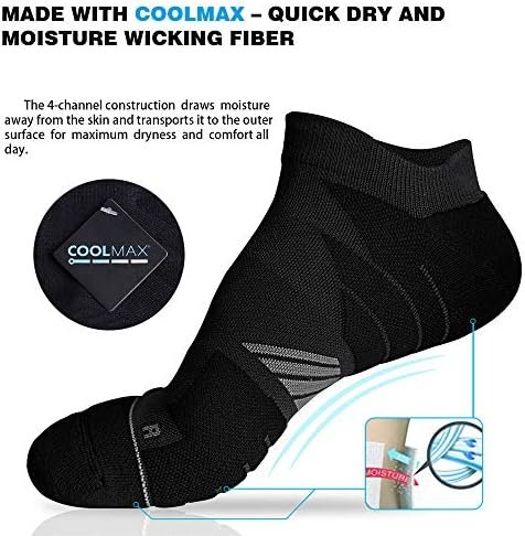 Hylaea No Show Running Athletic Anti-Blister Wicking Coolmax Socks, Seamless Ant... - Image 4