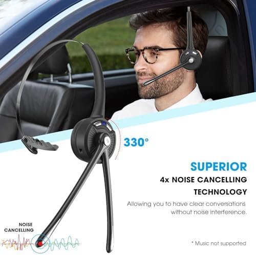 Bluetooth Headset with Microphone, Noise Canceling Wireless On Ear Headphones, B... - Image 7