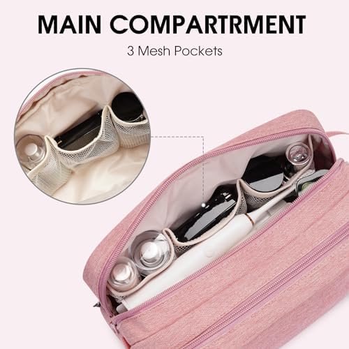 WANDF Travel Toiletry Bag with Wet Compartment Toiletry Organizer Shaving Bag Ha... - Image 5