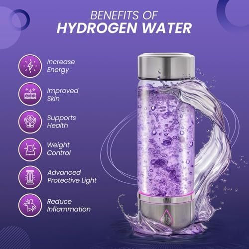 H3O Hydrogen Water Bottle - Hydrogen-Infused Water Machine with Built-in Purple ... - Image 3