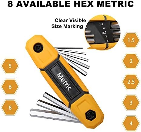 MULWARK 17pcs Folding Allen Wrench Set | Metric & Standard SAE - Key Tool 2 Pack... - Image 3