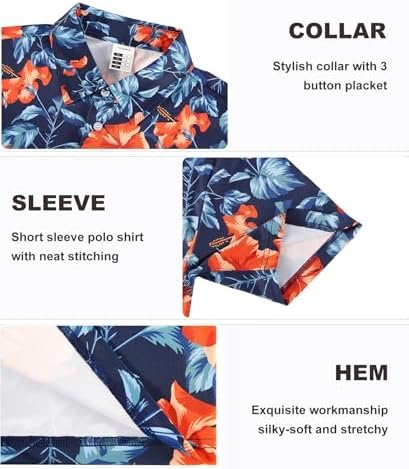 APTRO Men's Premium Golf Polo Shirts Short Sleeve Hawaiian Tropical Polo Shirt M... - Image 5