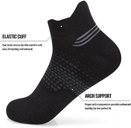 PAPLUS Ankle Compression Socks for Women 6 Pairs, Running Socks with Heel Tab, C... - Image 5