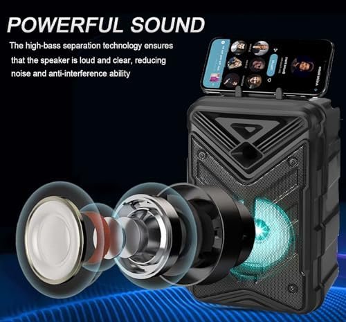 Portable Bluetooth Speaker, RGB Multi-Colors Rhythm Lights, Up to 8H Playtime, I... - Image 5