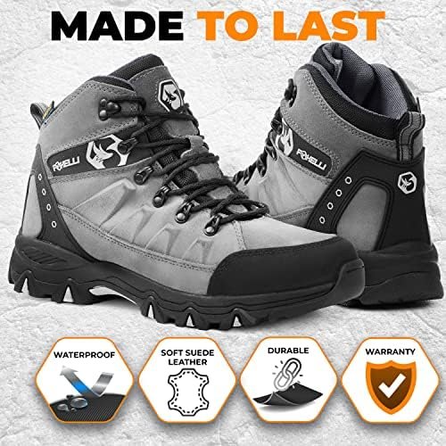 Foxelli Men’s Hiking Boots – Waterproof Breathable & Lightweight Suede Leather H... - Image 4