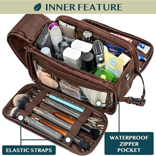 PAVILIA Toiletry Bag for Men Women, Mens Travel Bag Toiletries Organizer Case fo... - Image 3