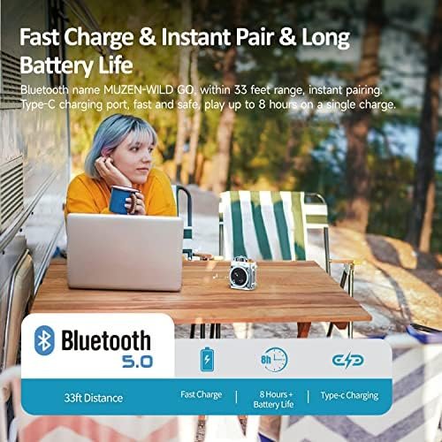 Muzen Portable Bluetooth Speaker, Wild GO IPX5 Waterproof Speaker, Small Bluetoo... - Image 5