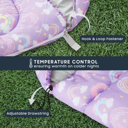 Wake In Cloud - Kids Sleeping Bag for Girls Boys Toddlers, Camping in Warm Cold ... - Image 6