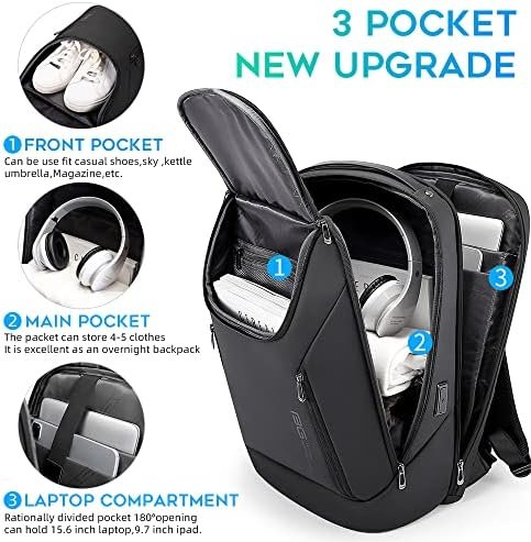 BANGE Business Smart Backpack Waterproof fit 15.6 Inch Laptop Backpack with USB ... - Image 3