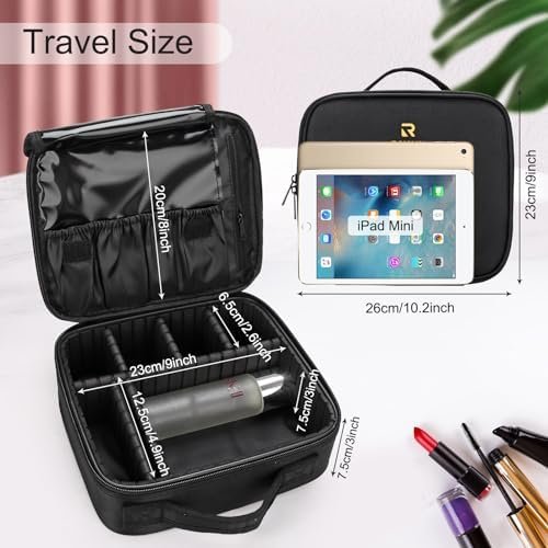 Relavel Travel Makeup Train Case Makeup Cosmetic Case Organizer Portable Artist ... - Image 6