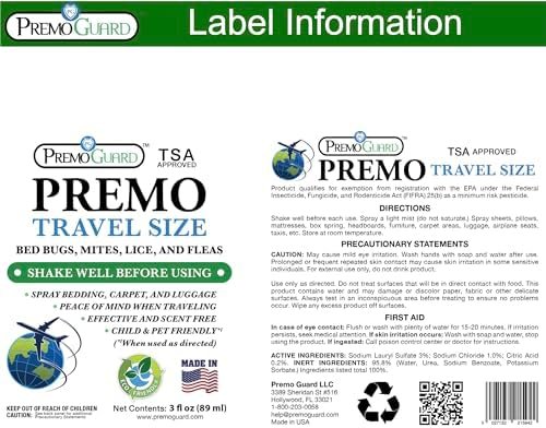 Travel Bed Bug & Mite Killer Spray by Premo Guard 3 oz – Child & Pet Safe – Fast... - Image 7