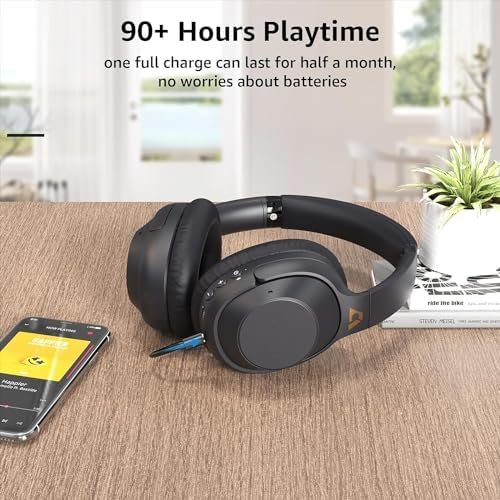 Ankbit E500Pro Noise Cancelling Headphones, Wireless Bluetooth Over Ear Headphon... - Image 6