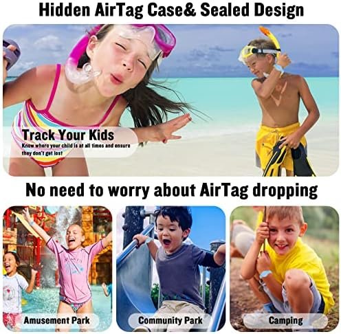 2 Pack Waterproof AirTag Bracelet for Kids, Hidden Silicone Wristband for AirTag... - Image 6