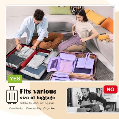Compression Packing Cubes for Travel, 8 Set Packing Cubes with Toiletry Bag for ... - Image 5