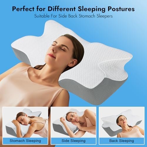 Anvo Cervical Pillow for Neck Pain Relief - Memory Foam Pillows for Neck and Sho... - Image 4