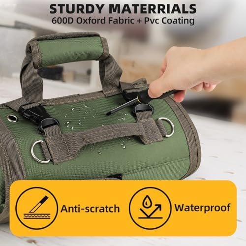 Tool Bag Roll Up, UUP Heavy Duty Tool Organizer for Men Women, Portable Tool Sto... - Image 8