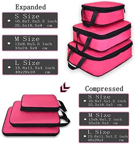 YZAOLL Compression Packing Cubes for Travel Expandable Packing Organizers 3pcs S... - Image 3