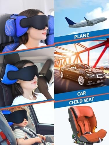Travel Pillows for Airplanes, Airplane Pillow with Sleeping Eye Mask, Travel Nec... - Image 8