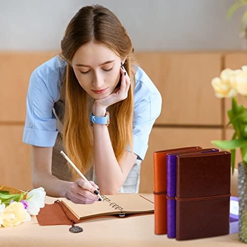Glenmal 10 Pack PU Leather Journal Notebook Refillable Travel Writing Journals V... - Image 7