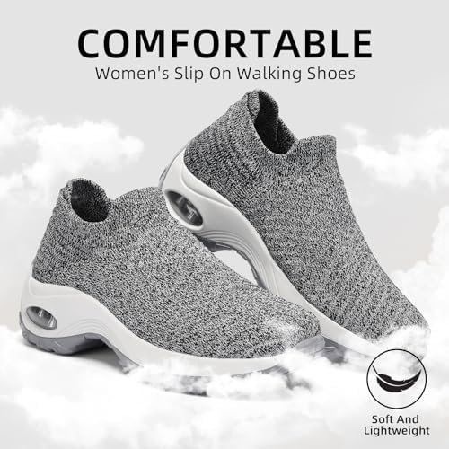 Walking Shoes Women Slip On Sock Sneakers Mesh Non Slip Shoes Air Cushion Platfo... - Image 5