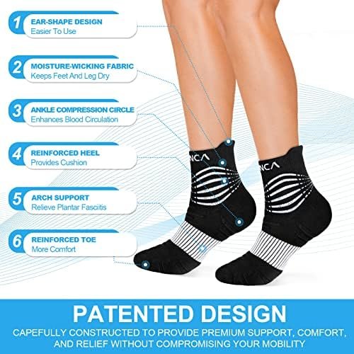 NEENCA Medical Compression Socks for Women & Men Circulation—2 Pairs, Ankle Comp... - Image 3