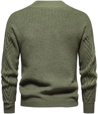 Working Coats for Men Mens Solid Large Cotton Cardigan Sweater Knit Shirt - Image 5