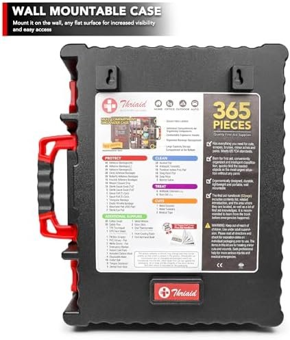 365 Piece First Aid Kit, Well-Organized Durable Hard Case, Wall-Mountable Trauma... - Image 9