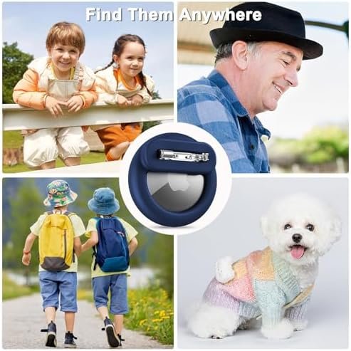 Apple Airtag Holder for Kids, 2 Pack Silicone Airtag Case with Safety Pins, GPS ... - Image 7