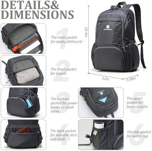 Travel Backpack Carry On Flight Approved Waterproof Anti Theft Lightweight Backp... - Image 4