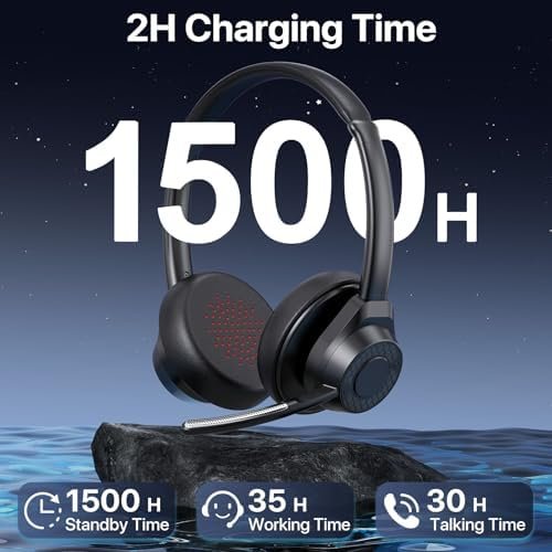 Wireless Bluetooth Headset with Noise Canceling Microphone, 2024 Bluetooth V5.4 ... - Image 5