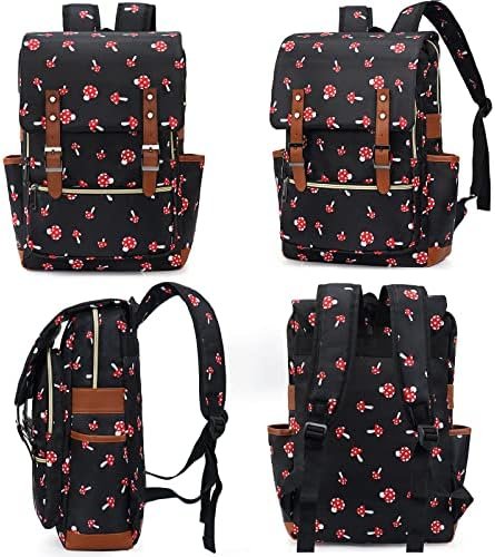 Vintage Laptop Backpack School Bag College Daypack Slim Commuter Backpack Fits 1... - Image 7