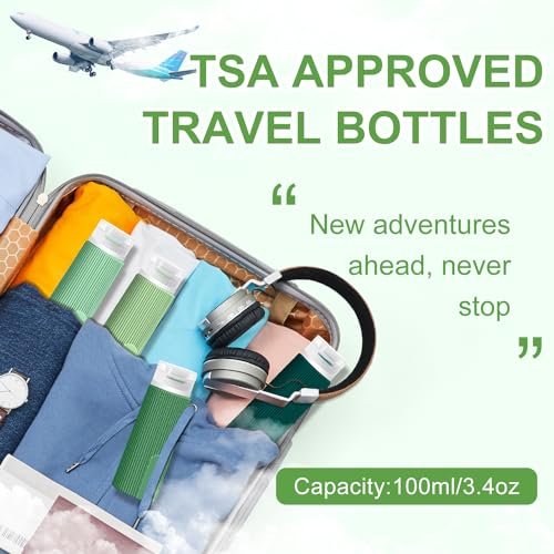 Travel Bottles for Toiletries, 3.4 oz Travel Bottles TSA Approved BPA Free Leak ... - Image 5