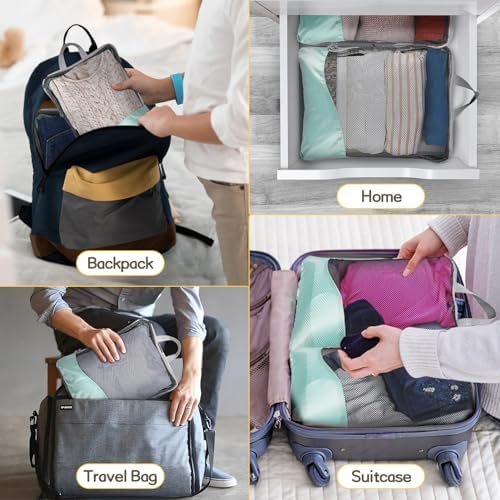 Compression Packing Cubes 8 Set, Dual Zipper Compression Packing Cubes for Trave... - Image 5