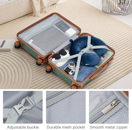 LONG VACATION Luggage Set 4 Piece Luggage ABS Carry on Suitcase Hardside Luggage... - Image 6