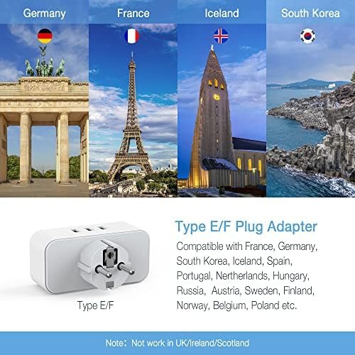 TESSAN Type E/F Plug Adapter, Germany France Power Adapter, Korea Cruise Travel ... - Image 5