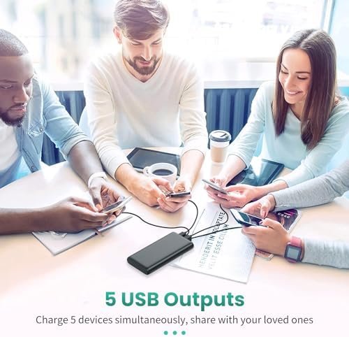 Portable Charger 38800mAh,LCD Display Power Bank,5 USB Outputs Battery Pack Back... - Image 8