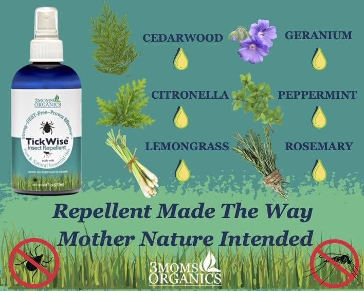 TickWise (8oz) 3 Moms Organics Tick and Insect Repellent, Made with All Natural ... - Image 6